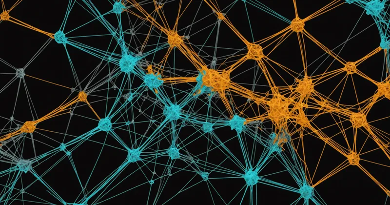 Abstract messy legacy codebase visualization transforming into structured modern graph