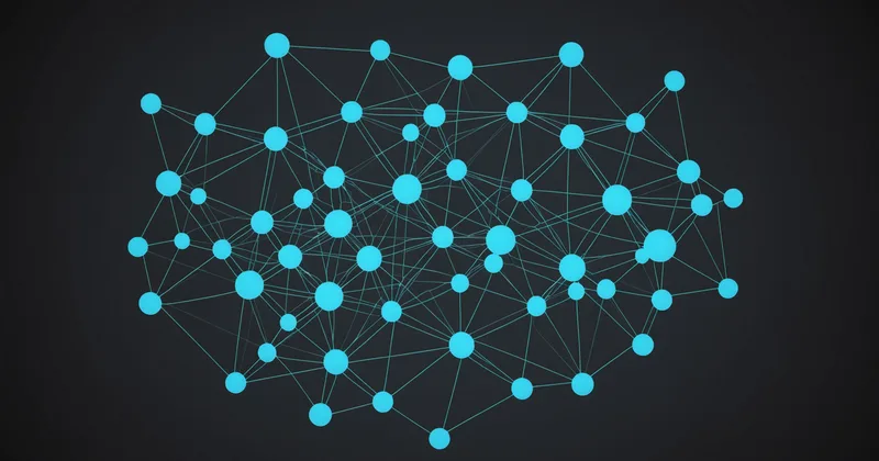 Abstract dead code detection visualization with isolated disconnected nodes on dark background